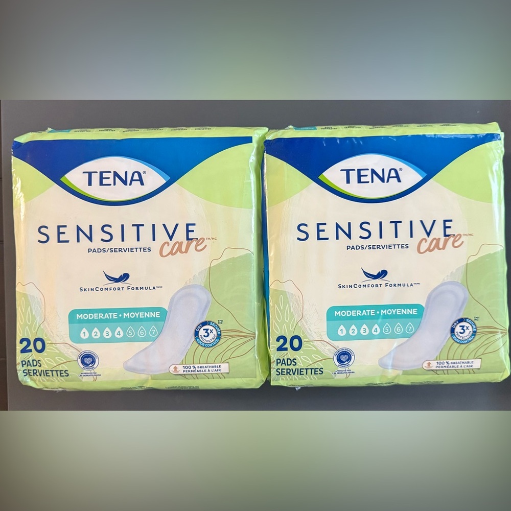 TENA Sensitive Care Pads 20 x 2 Packs = 40 Moderate #4 Odor Control NEW